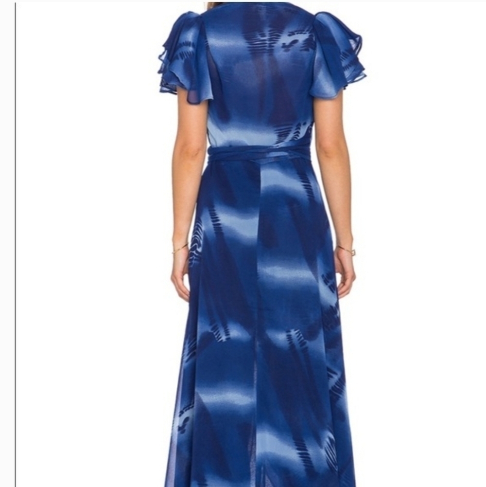 NWT Raga Down The River Wrap Dress in Navy Large Full Wrap Maxi Length Revolve - Picture 2 of 9